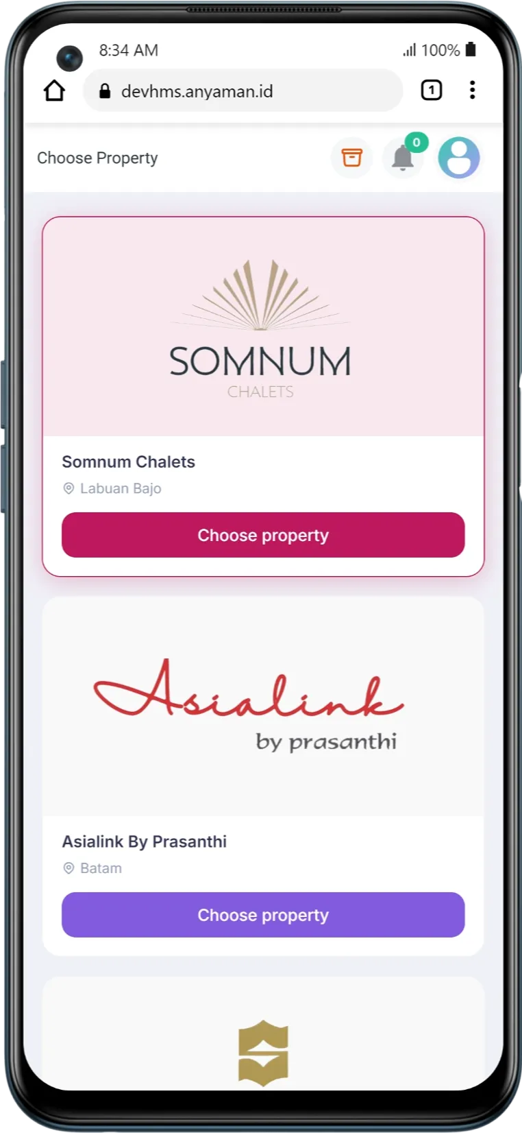 Mobile app dashboard screenshot 1