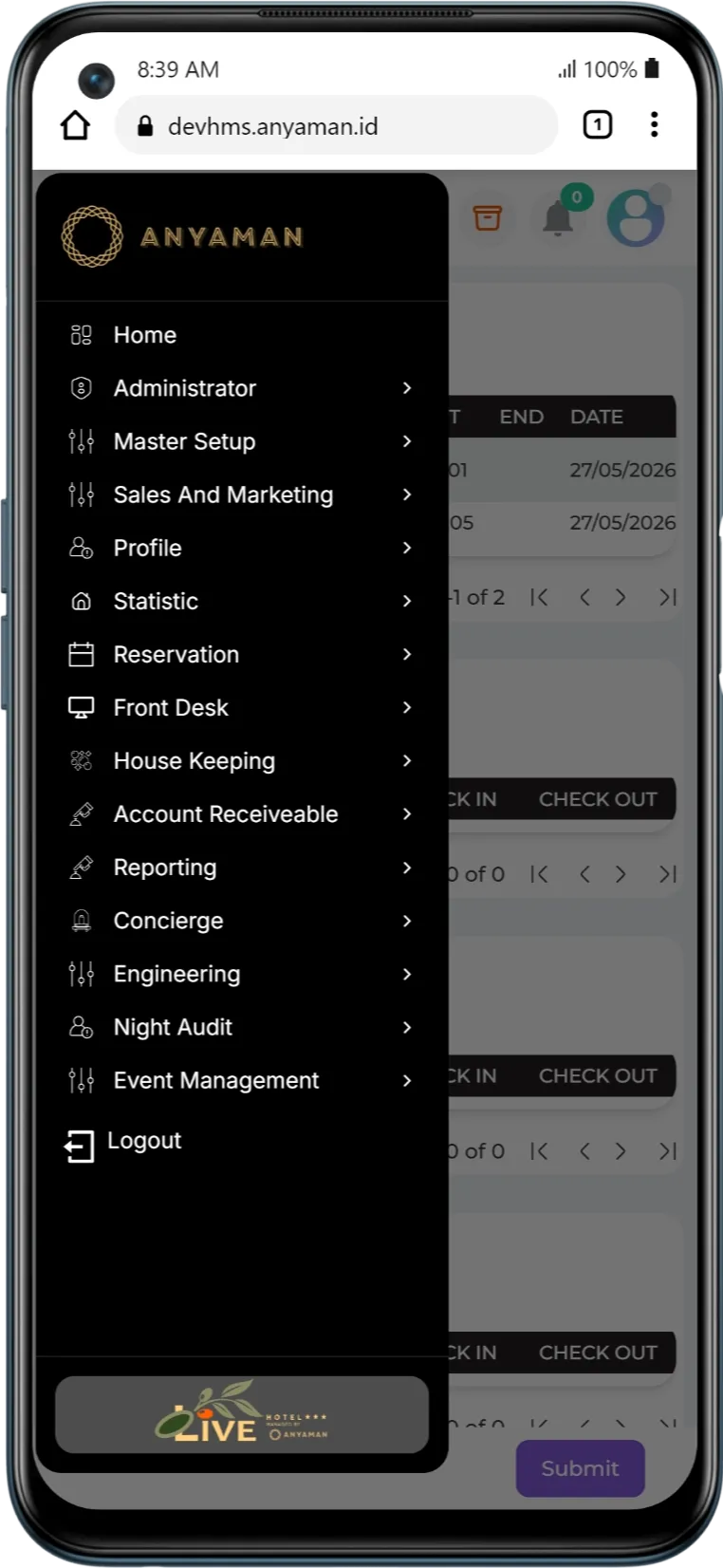 Mobile app dashboard screenshot 4